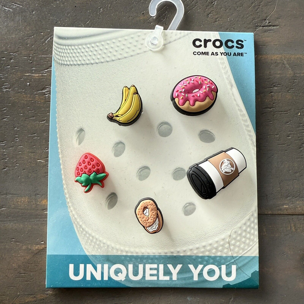 Crocs jibbitz charms pack Breakfast - Banana Coffee Strawberry Bagel Donut
